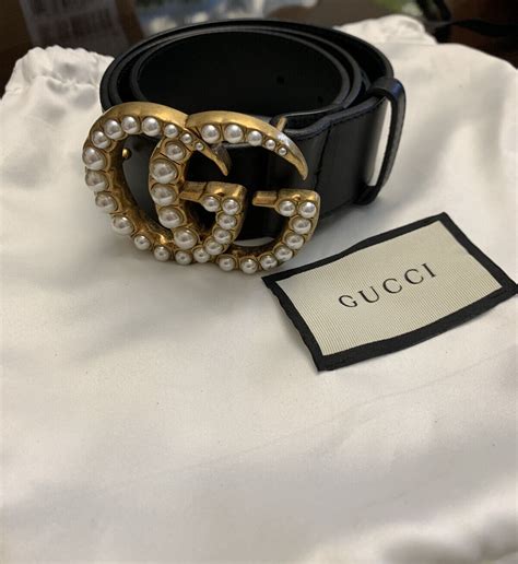 gucci pearl belt replica|Gucci pearl belt small.